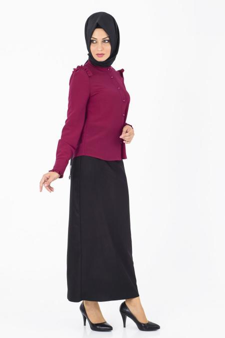 Tuay - Plum Color Hijab Blouse 1782MU - 2