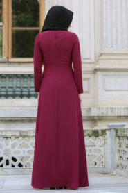 Tuay - Plum Color Hijab Dress 2334MU - Thumbnail