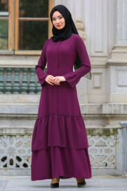 Tuay - Plum Color Hijab Dress 2451MU - Thumbnail
