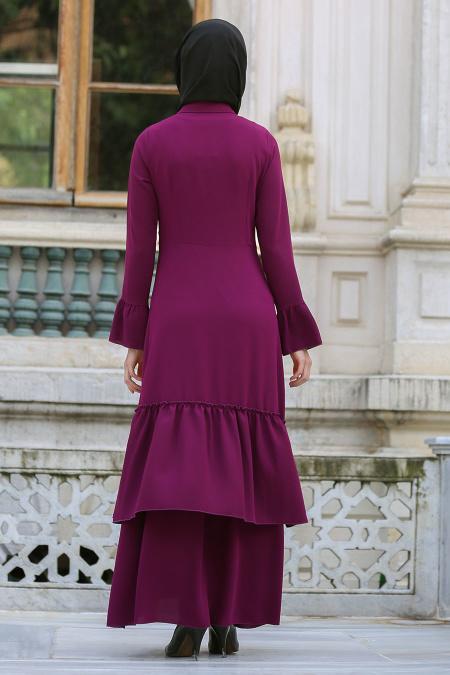 Tuay - Plum Color Hijab Dress 2451MU - 2