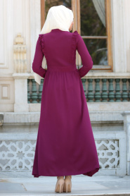 Tuay - Plum Color Hijab Dress 7104MU - Thumbnail