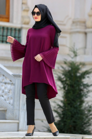 Tuay - Plum Color Hijab Tunic 2602MU - Thumbnail