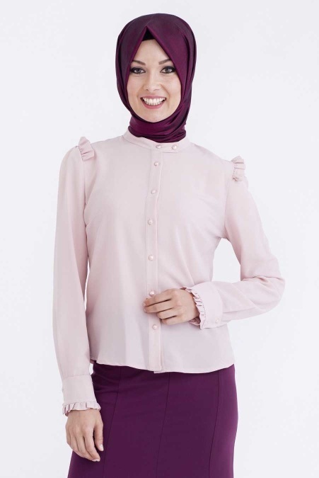 Tuay - Powder Pink Hijab Blouse 1782PD