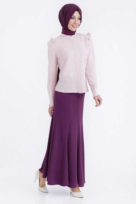 Tuay - Powder Pink Hijab Blouse 1782PD - 2