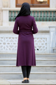 Tuay - Purple Hijab Coat 2063MOR - Thumbnail