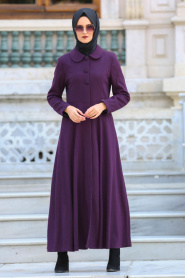 Tuay - Purple Hijab Coat 7179MOR - Thumbnail