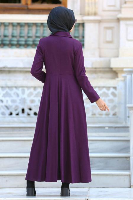 Tuay - Purple Hijab Coat 7179MOR - 2