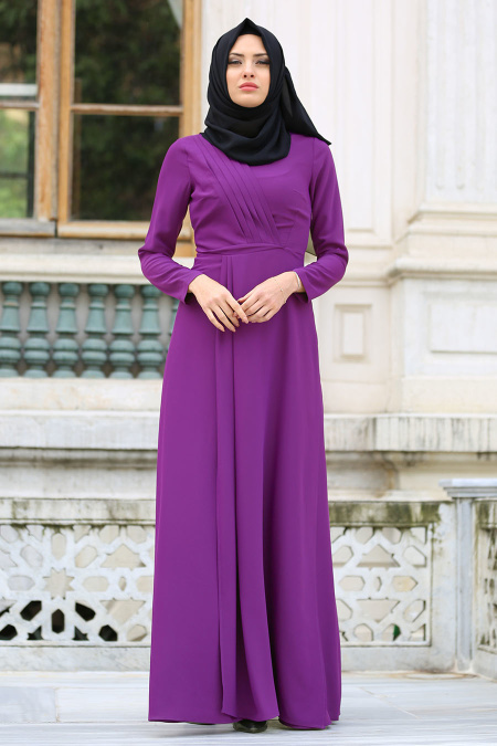 Tuay - Purple Hijab Dress 2334MOR