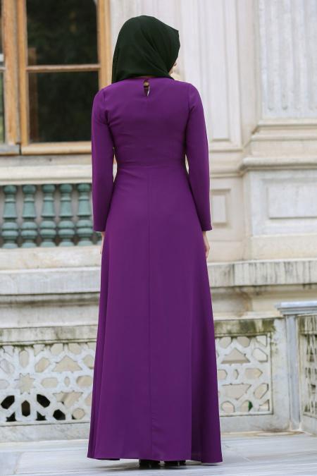 Tuay - Purple Hijab Dress 2334MOR - 3