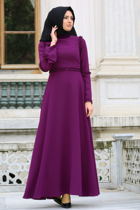 Tuay - Purple Hijab Dress 2432MOR