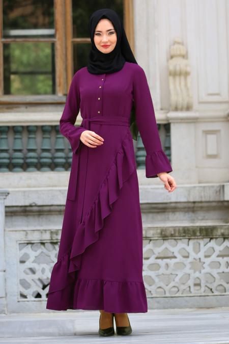 Tuay - Purple Hijab Dress 2452MOR - 1
