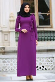 Tuay - Purple Hijab Dress 7204MOR - Thumbnail