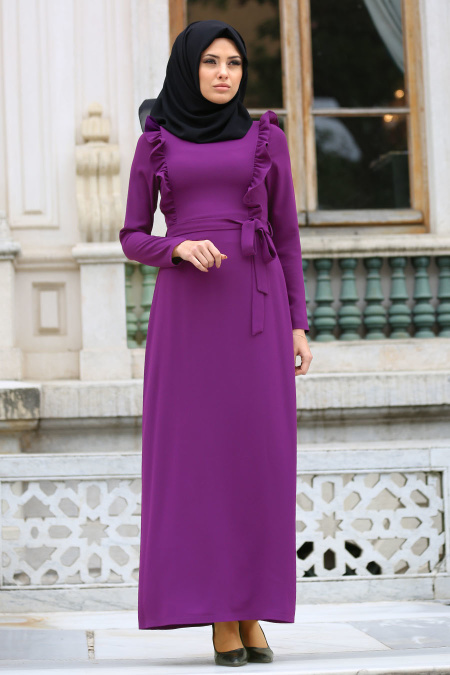 Tuay - Purple Hijab Dress 7204MOR