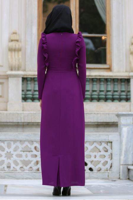 Tuay - Purple Hijab Dress 7204MOR - 3
