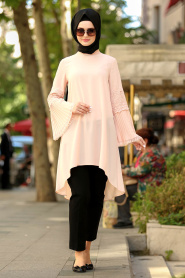 Tuay - Salmon Pink Hijab Tunic 2602SMN - Thumbnail