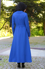 Tuay - Sax Blue Hijab Coat 7132SX - Thumbnail