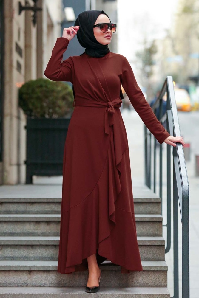 Tuile Foncé - Neva Style - Robe CroisEe - 4041KKRMT - 1