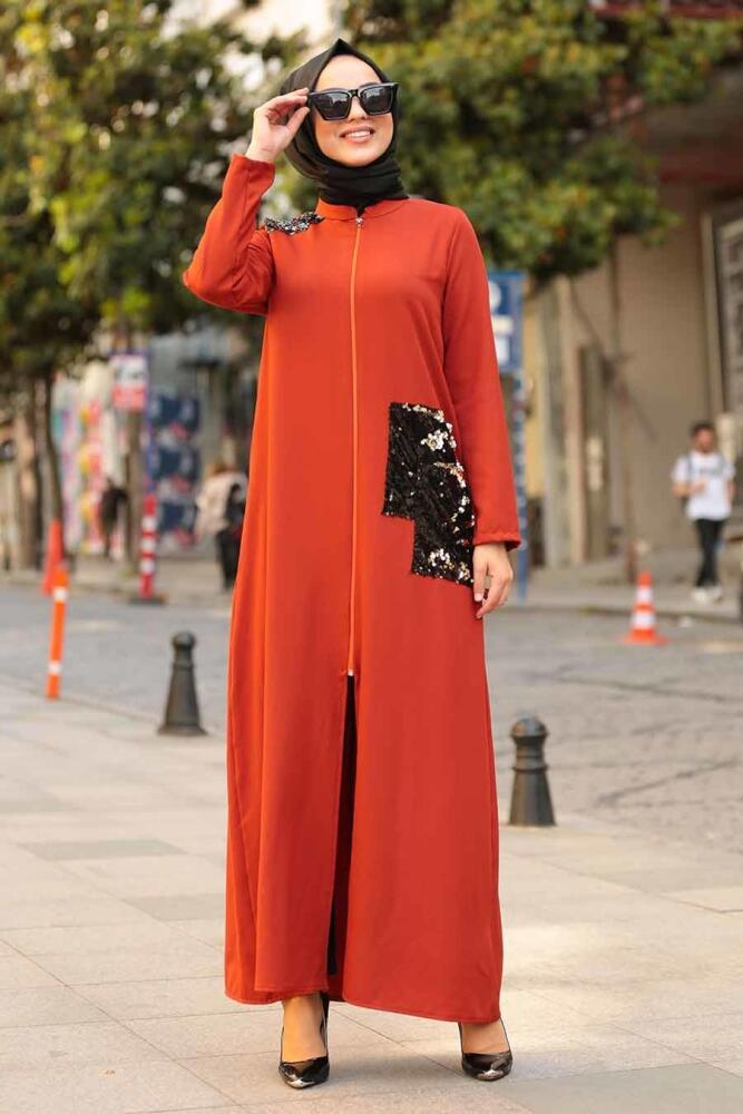 Tuile - Nayla Collection - Abaya Turque - 5015KRMT - 1