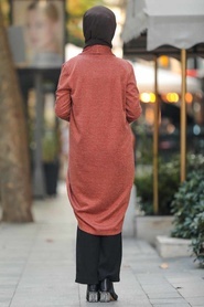 Tuile - Neva Style - Cardigen En Tricot Hijab - 12054KRMT - Thumbnail