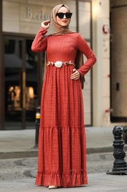 Tuile - Neva Style - Manteau Hijab - 1390KRMT - Thumbnail