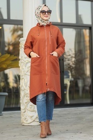Tuile - Neva Style - Manteau Hijab - 5744KRMT - Thumbnail