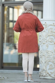 Tuile - Neva Style - Manteau Hijab - 9025KRMT - Thumbnail
