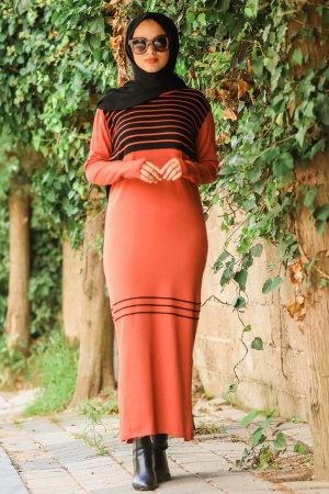 Tuile - Neva Style - Robe en tricot hijab - 15718KRMT - 1