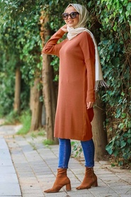 Tuile - Neva Style - Tunique En Tricot Hijab - 883KRMT - Thumbnail