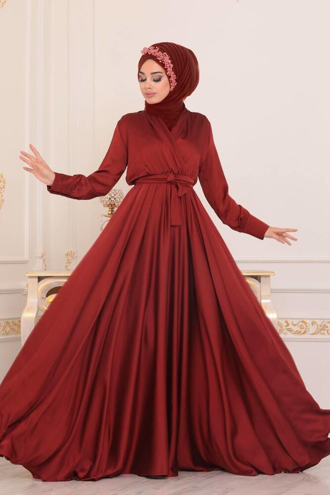 Tuile - Tesettürlü Abiye Elbise - Robe de Soirée Hijab - 1418KRMT - 2