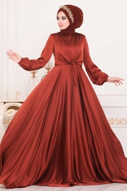 Tuile - Tesettürlü Abiye Elbise - Robe de Soirée Hijab - 14251KRMT - Thumbnail