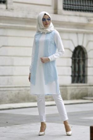 Tunic - Baby Blue Hijab Tunic 5067BM - 1