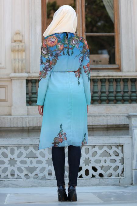 Tunic - Baby Blue Hijab Tunic 52590BM - 2