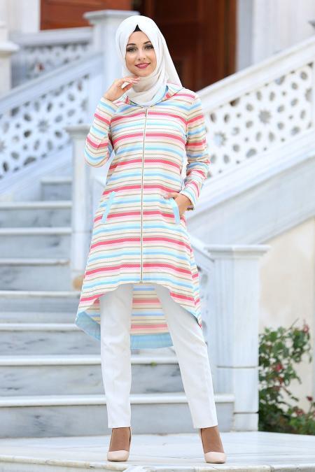 Tunic - Baby Blue Hijab Tunic 6132BM - 1