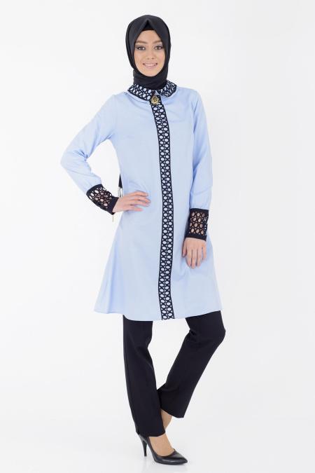 Tunic - Baby Blue Hijab Tunic 6148BM - 2