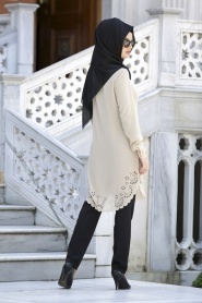 Tunic - Beige Hijab Tunic 5068BEJ - Thumbnail