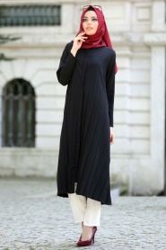 Tunic - Black Hijab Tunic 5043S - Thumbnail