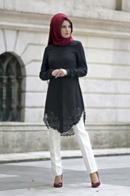 Tunic - Black Hijab Tunic 5068S - Thumbnail