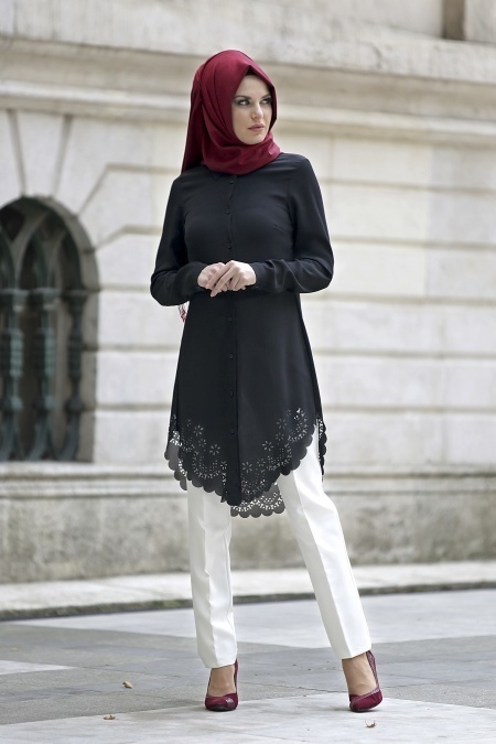 Tunic - Black Hijab Tunic 5068S