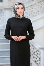 Tunic - Black Hijab Tunic 52040S - Thumbnail