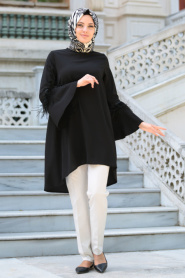 Tunic - Black Hijab Tunic 52440S - Thumbnail