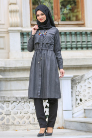 Tunic - Black Hijab Tunic 6150S - Thumbnail