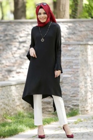 Tunic - Black Hijab Tunic 6190S - Thumbnail