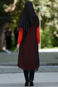 Tunic - Black-Orange Hijab Tunic 3017T - Thumbnail