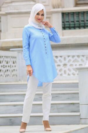 Tunic - Blue Hijab Tunic 6144-01M - 1