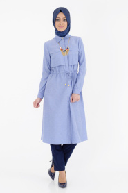 Tunic - Blue Hijab Tunic 6150M - Thumbnail
