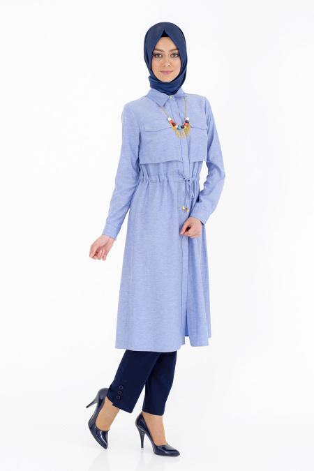 Tunic - Blue Hijab Tunic 6150M - 2