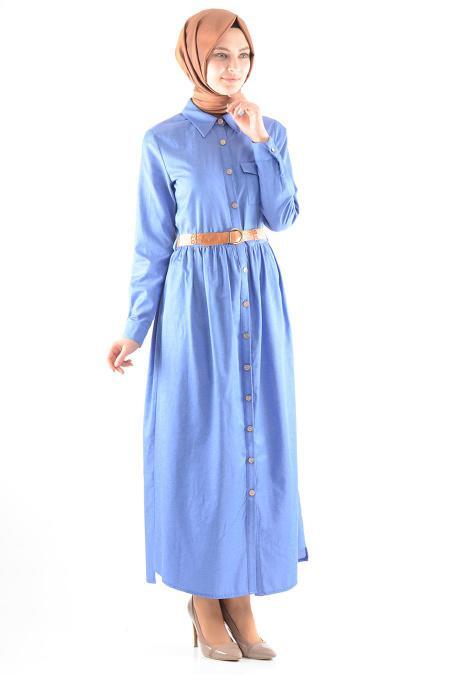 Tunic - Blue Hijab Tunic 6158M - 2