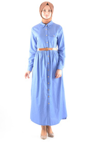 Tunic - Blue Hijab Tunic 6158M - Thumbnail