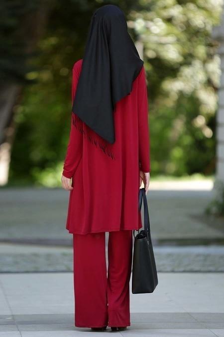 Tunic - Claret Red Hijab Tunic 5060BR - 4