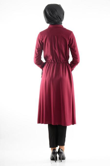 Tunic - Claret Red Hijab Tunic 6183BR - 3